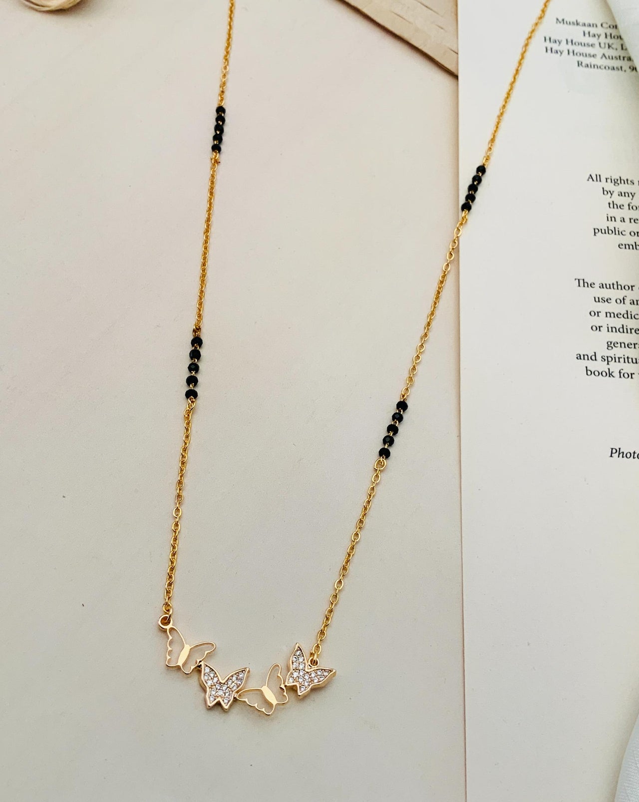 American Diamond Butterfly Mangalsutra