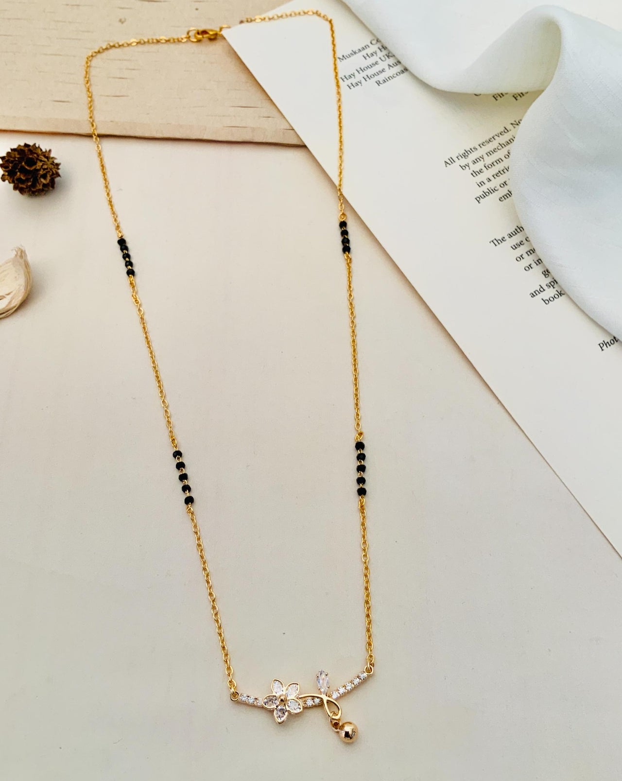 Gold Plated American Diamond Mangalsutra