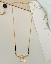 Thumbnail for Precious Gold Plated  American Diamond Butterfly Mangalsutra