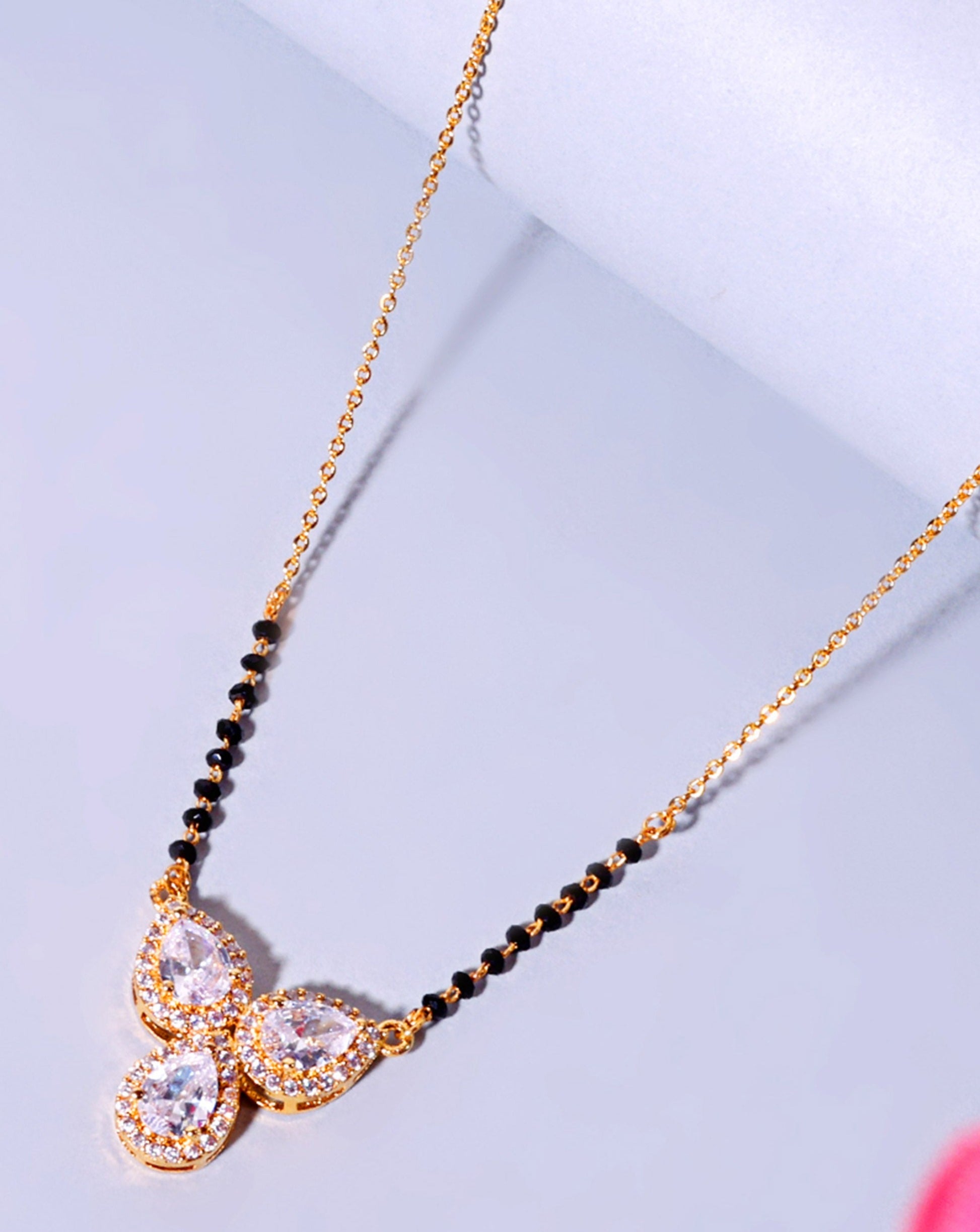 Gold Drops Diamond Mangalsutra - Abdesignsjewellery