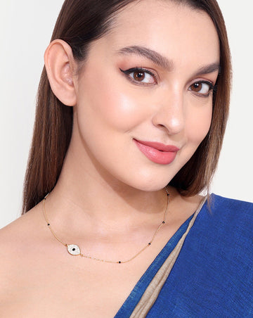 Contemporary Evil Eye Diamond Mangalsutra - Abdesignsjewellery