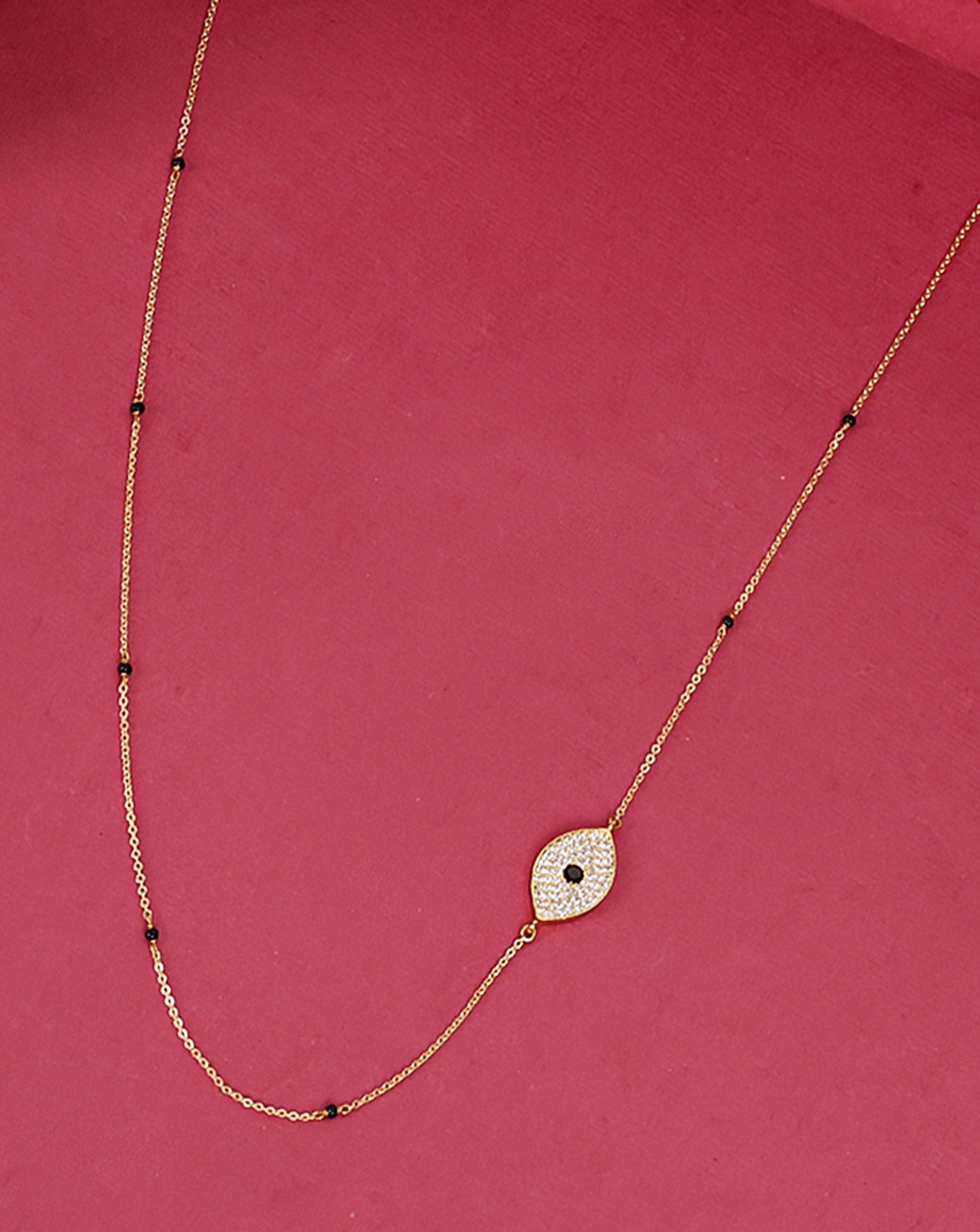 Contemporary Evil Eye Diamond Mangalsutra - Abdesignsjewellery