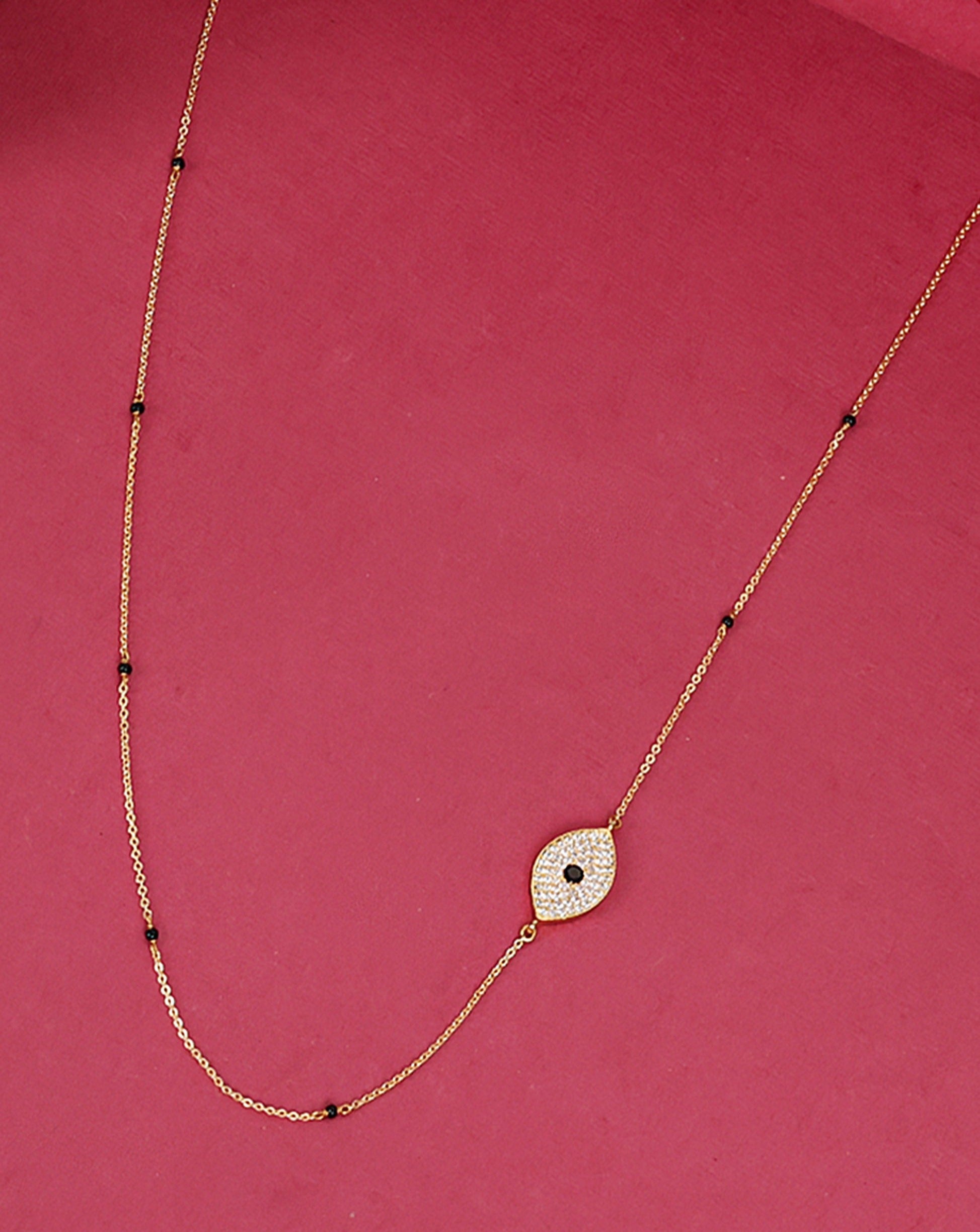 Contemporary Evil Eye Diamond Mangalsutra - Abdesignsjewellery