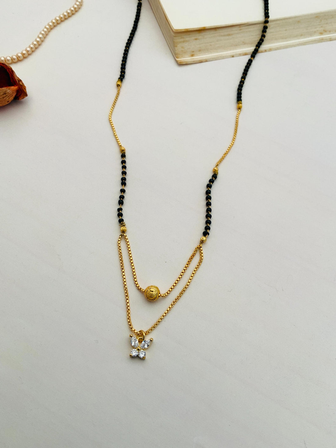 Minmal High Quality Gold Plated Butterfly Mangalsutra - Abdesignsjewellery