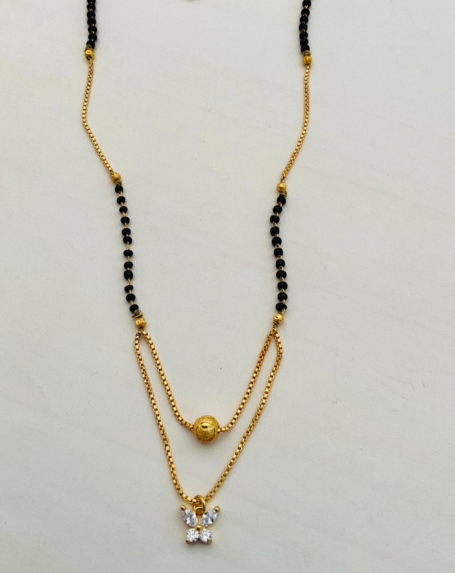 Minmal High Quality Gold Plated Butterfly Mangalsutra - Abdesignsjewellery