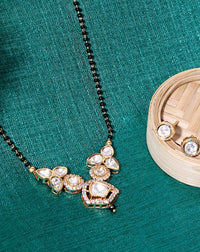 Thumbnail for Charming Gold Polki Teardrop Mangalsutra - Abdesignsjewellery
