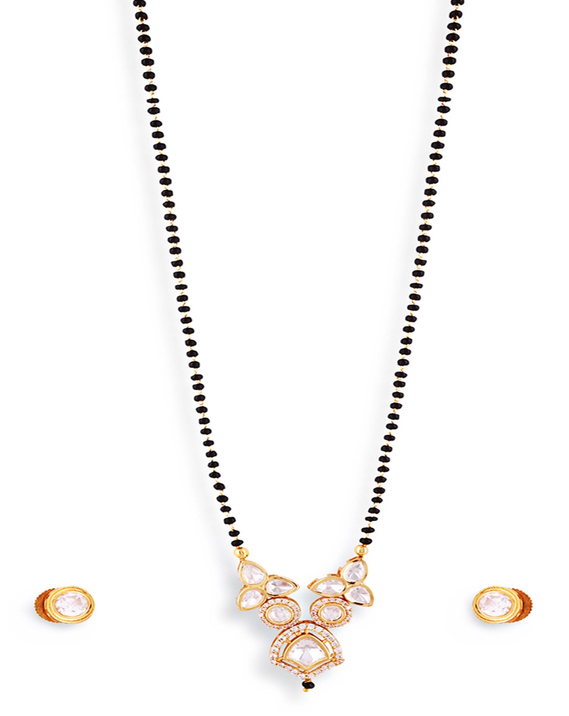 Charming Gold Polki Teardrop Mangalsutra - Abdesignsjewellery