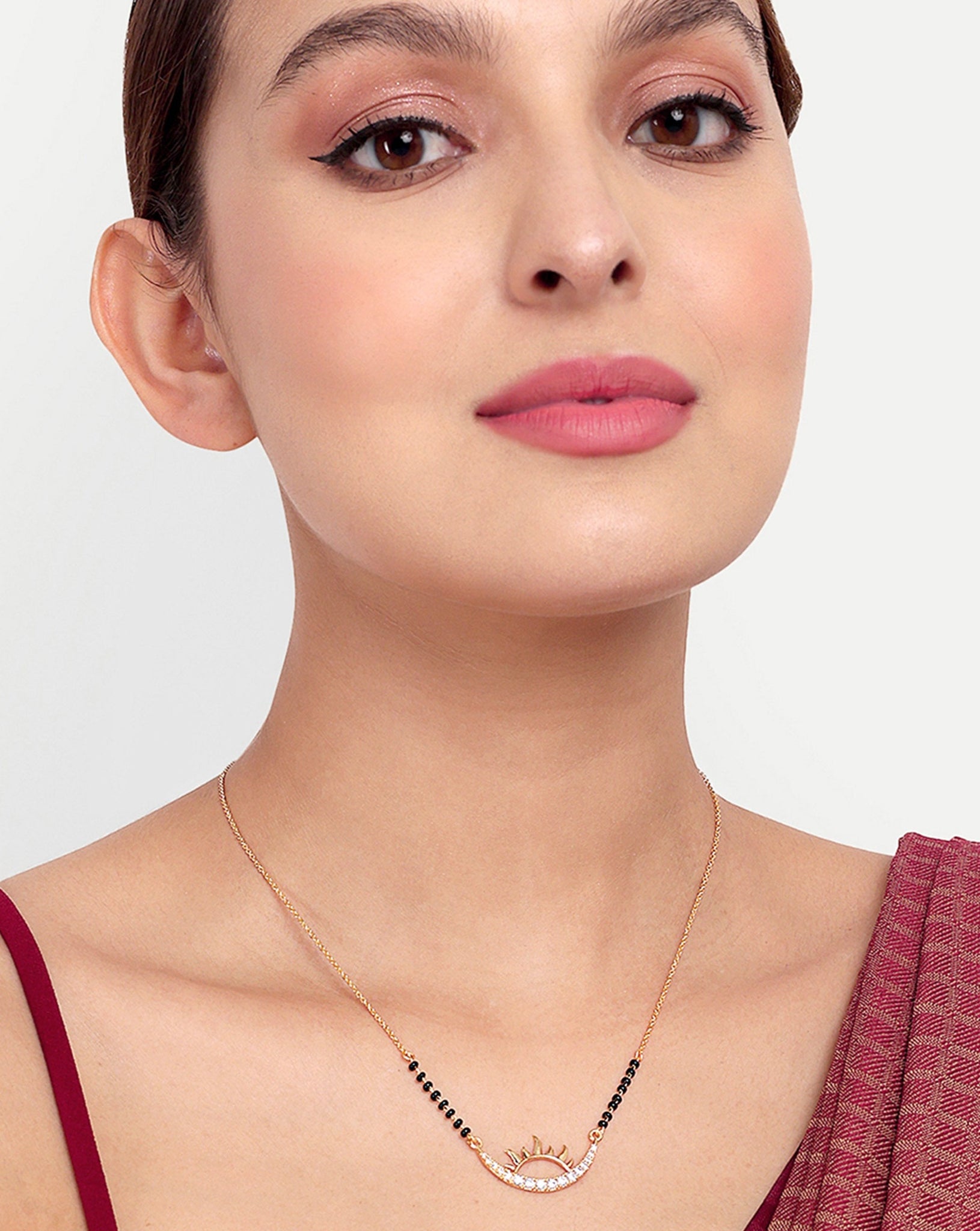 Gold Plated Sunrise American Diamond Mangalsutra - Abdesignsjewellery