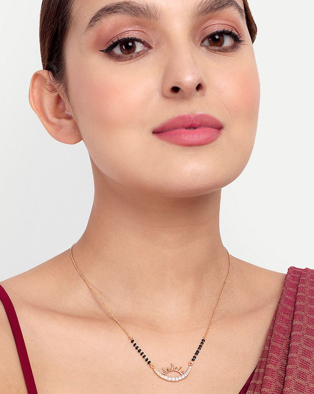 Gold Plated Sunrise American Diamond Mangalsutra - Abdesignsjewellery