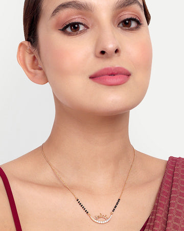 Gold Plated Sunrise American Diamond Mangalsutra - Abdesignsjewellery