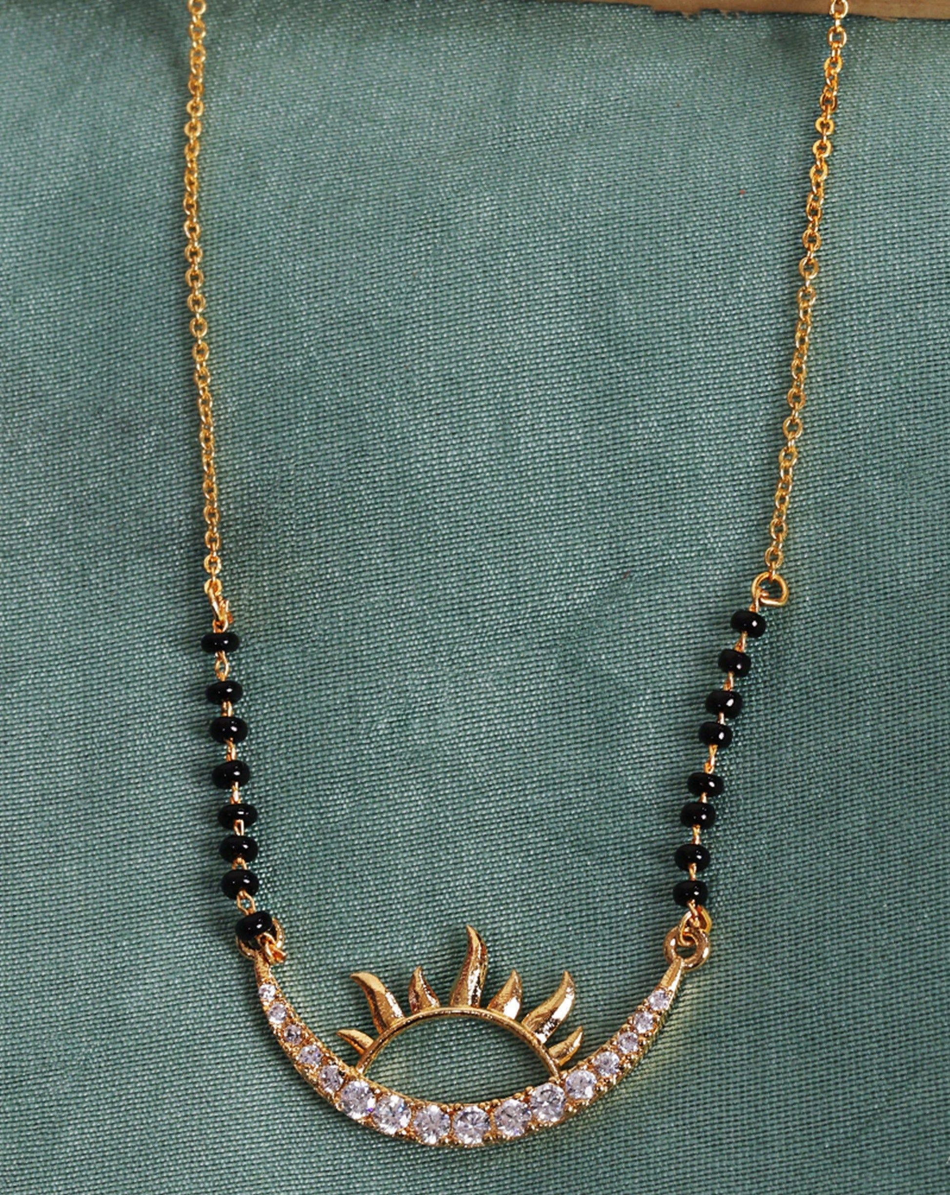 Gold Plated Sunrise American Diamond Mangalsutra - Abdesignsjewellery