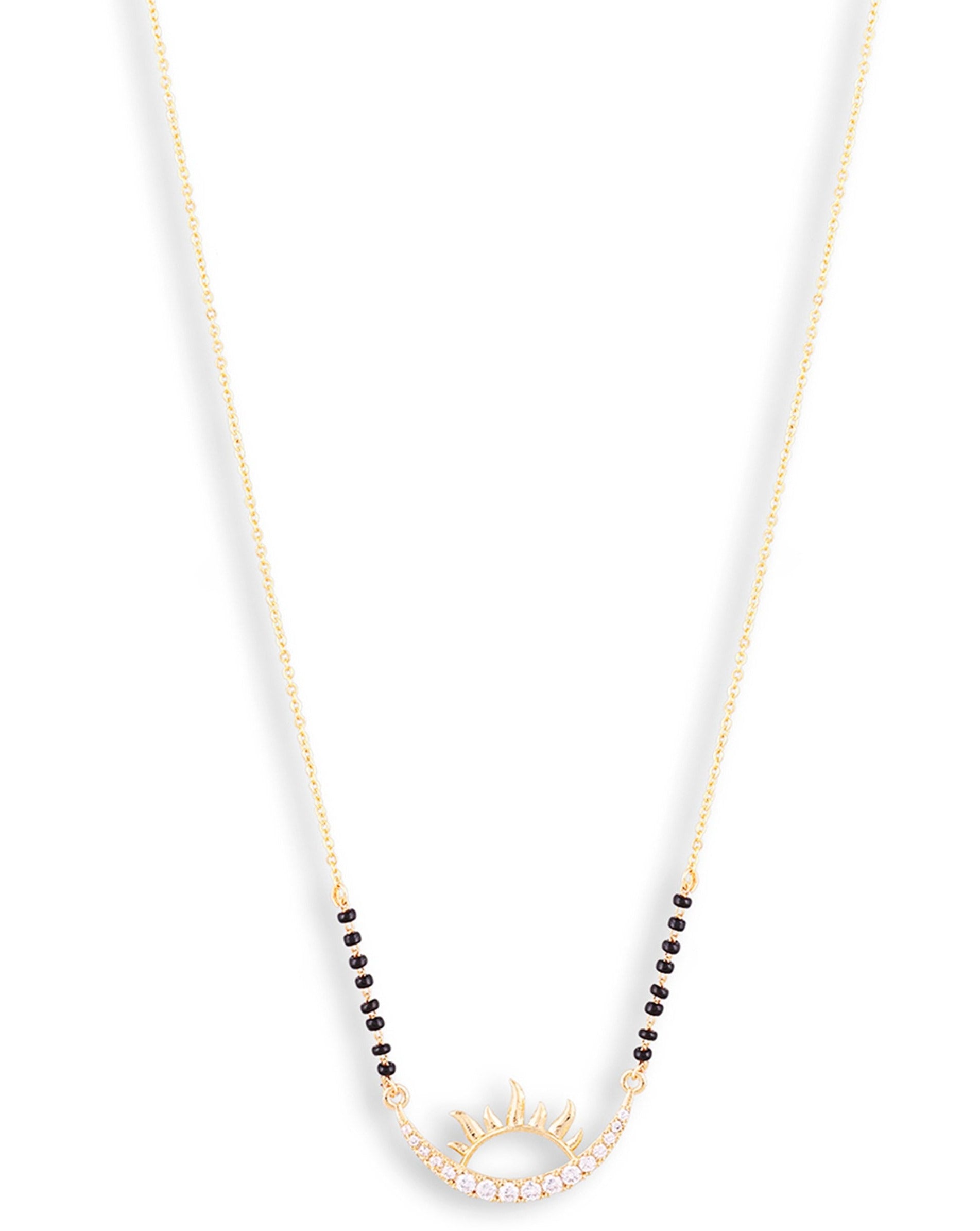 Gold Plated Sunrise American Diamond Mangalsutra - Abdesignsjewellery