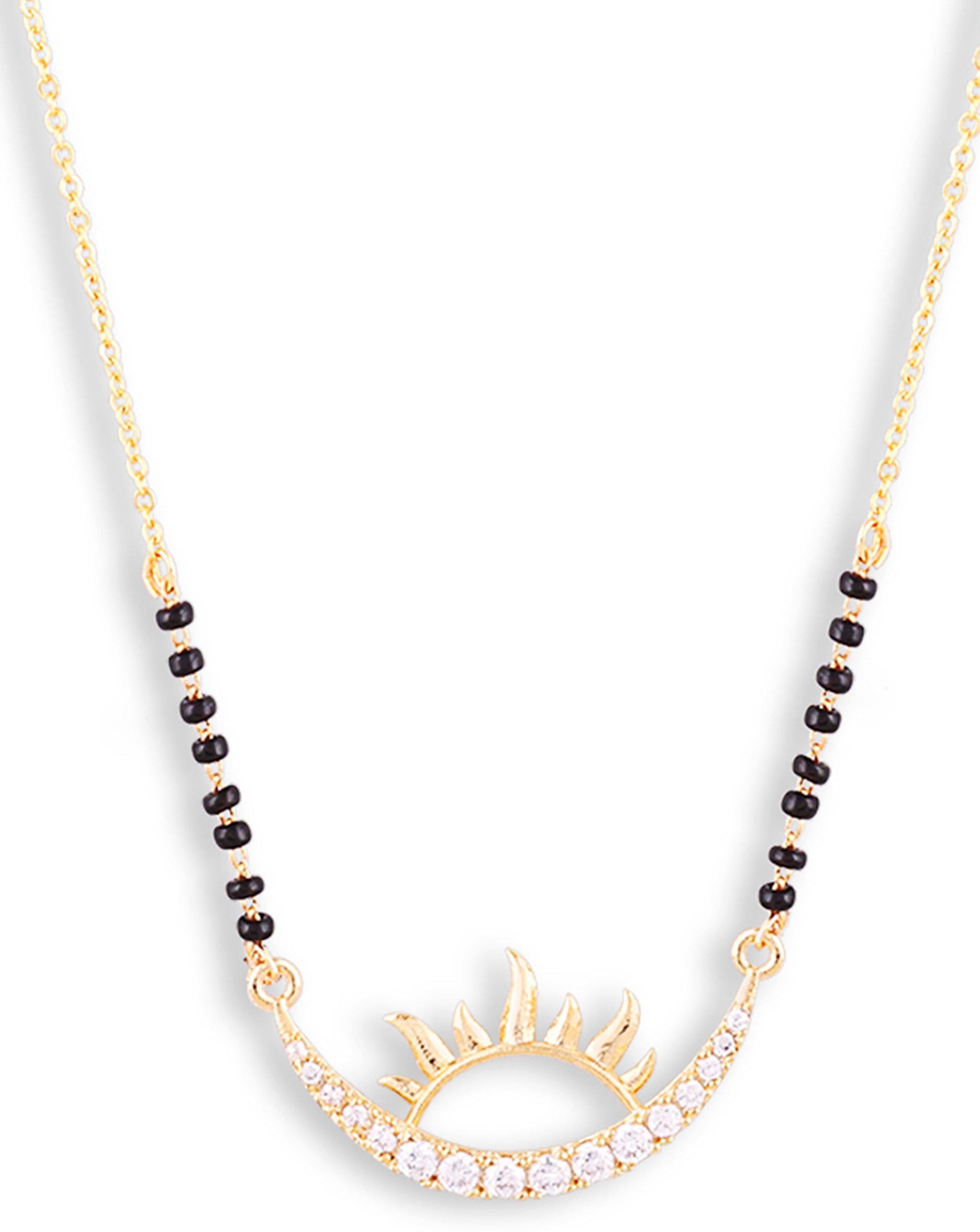 Gold Plated Sunrise American Diamond Mangalsutra - Abdesignsjewellery