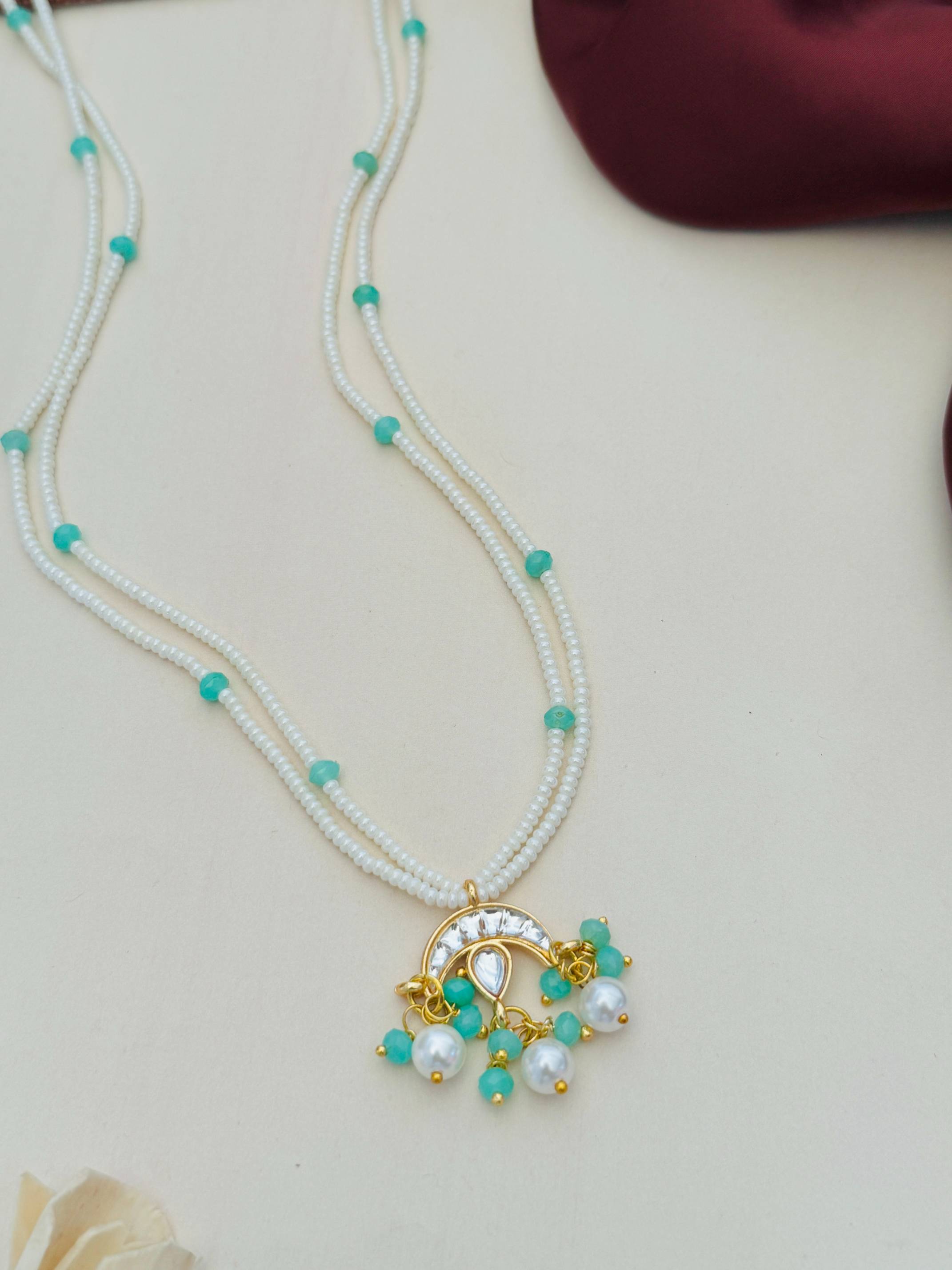Elegant Gold Plated Kundan Pearl Pendant Set - jewellery by Abdesigns Jewellery