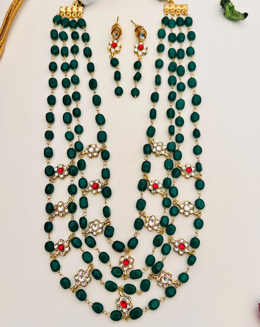 Polki Kundan Floral Necklace Set