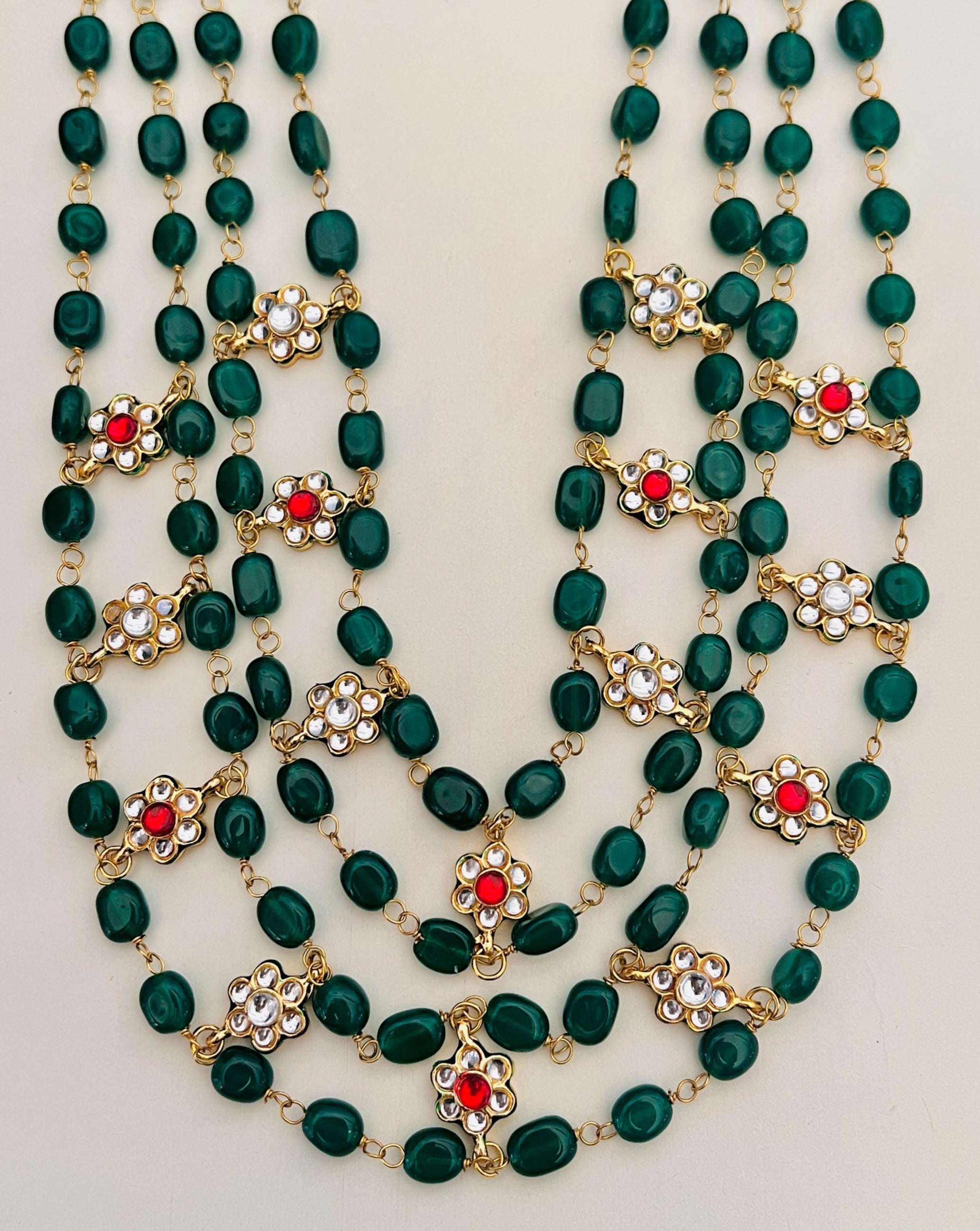 Jaipuri Stones Mala With Earring