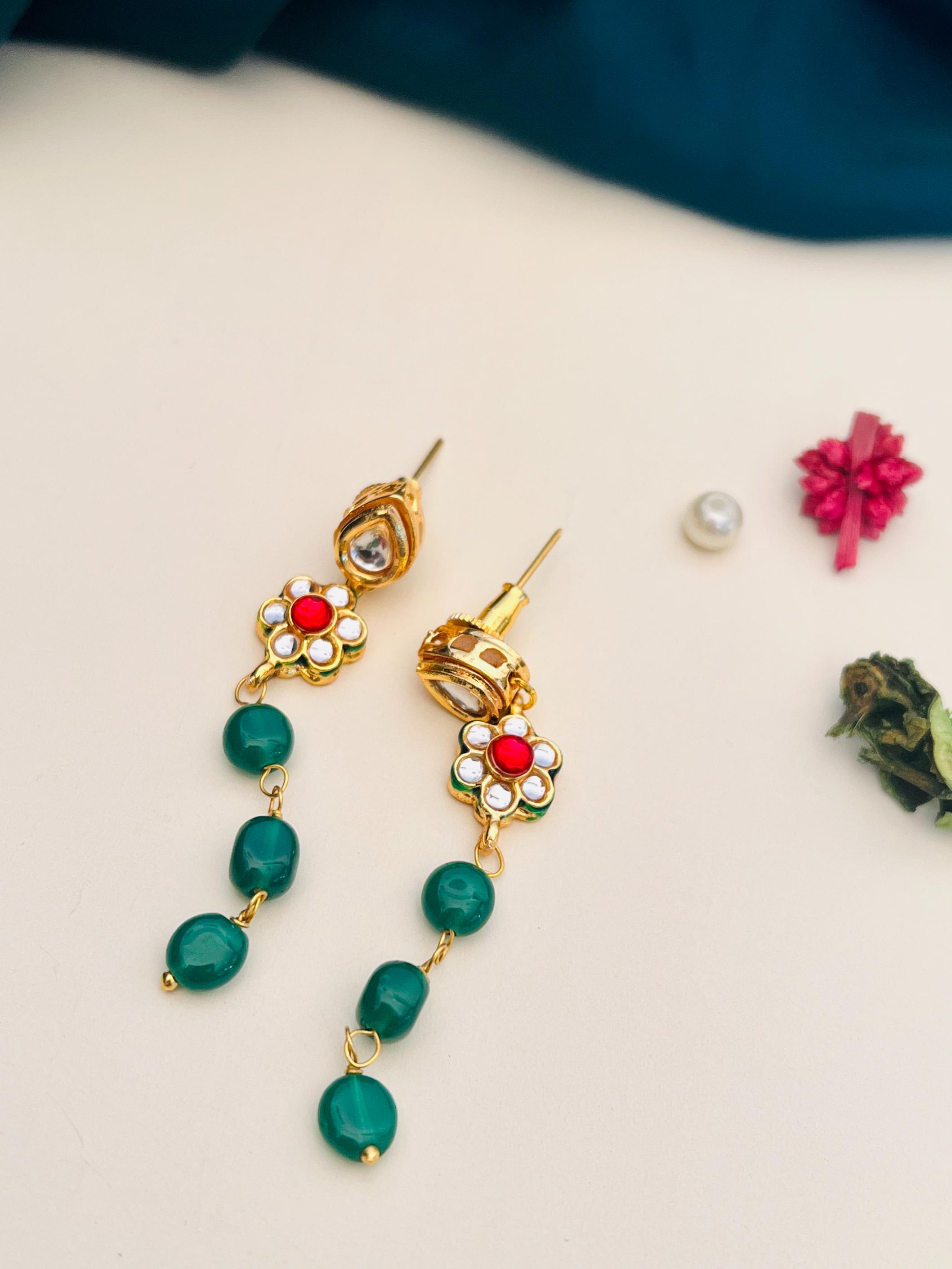 Green Beaded Layered Mala Necklace Set – Traditional Royal Glam - jewellery by Abdesigns Jewellery