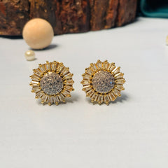 High Quality Gold Plated Orchid Studs Earring