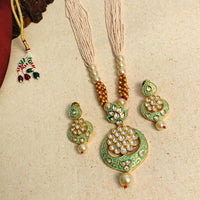 Thumbnail for Charming Kundan Necklace & Earring
