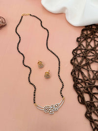 Thumbnail for Gold Plated American Diamond Flower Mangalsutra Set