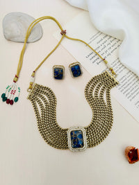 Thumbnail for Emerald Pattern Ageless Chain Choker Necklace Set