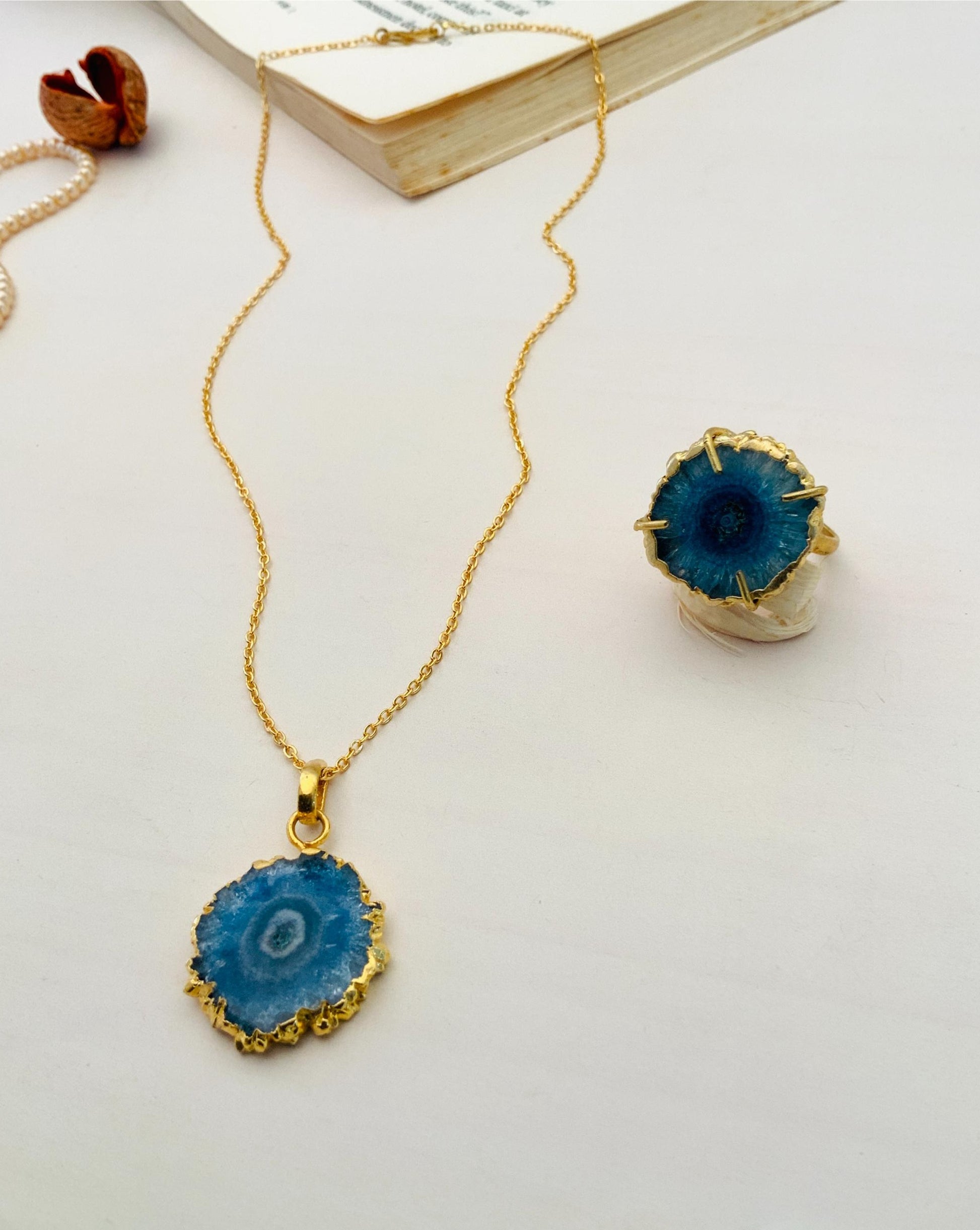 Beautiful Druzy Stone Design Pendant Chain Combo - Abdesignsjewellery
