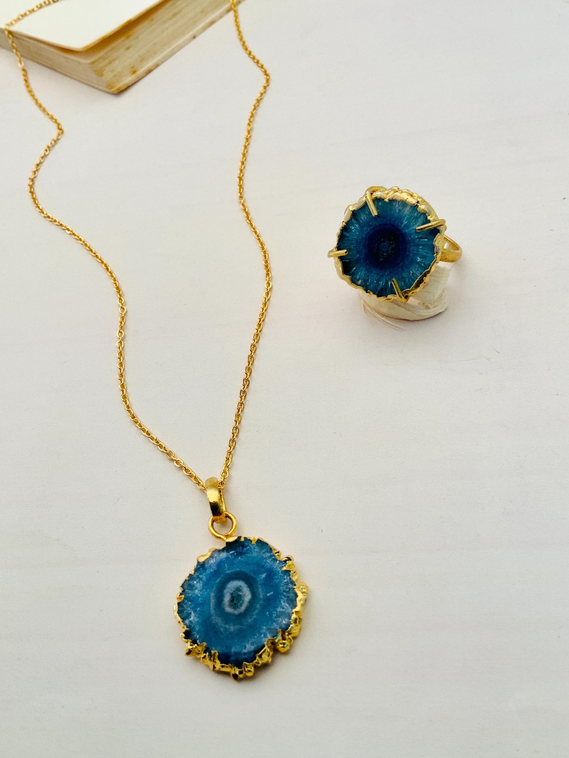 Beautiful Druzy Stone Design Pendant Chain Combo - Abdesignsjewellery