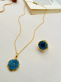 Thumbnail for Joyeeta Roy Druzy Stone Design Pendant & Chain