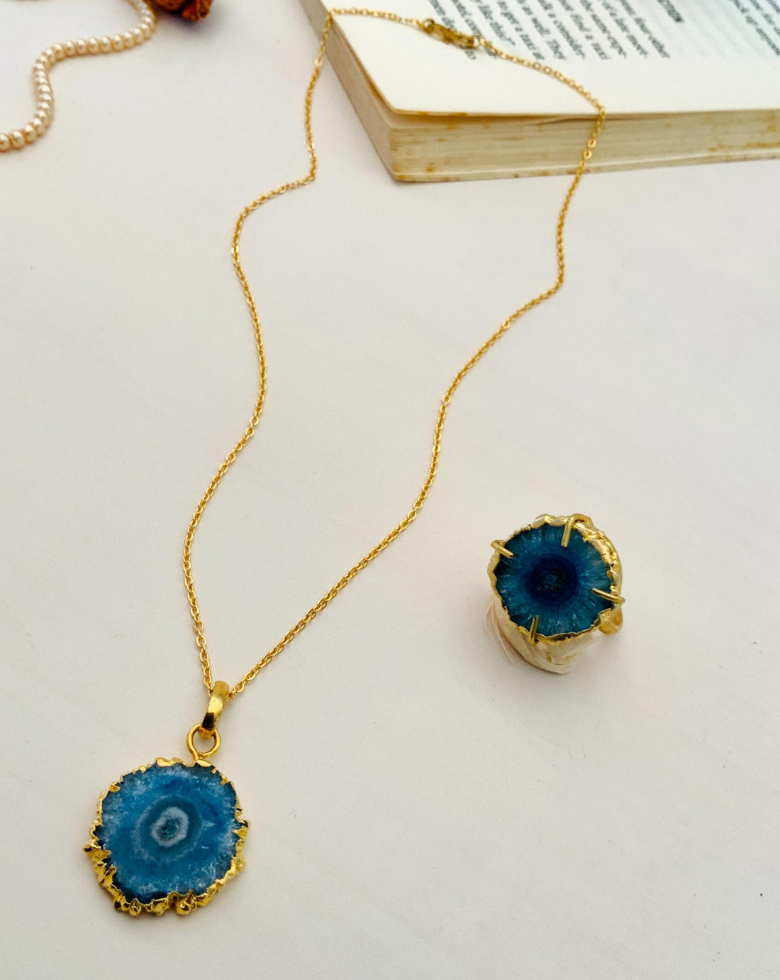 Beautiful Druzy Stone Design Pendant Chain Combo - Abdesignsjewellery