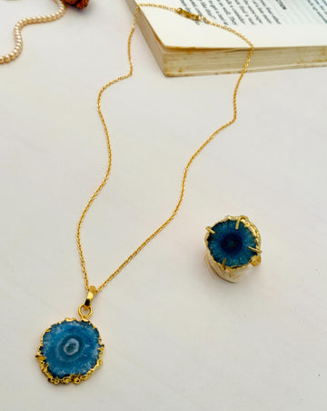 Beautiful Druzy Stone Design Pendant Chain Combo - Abdesignsjewellery