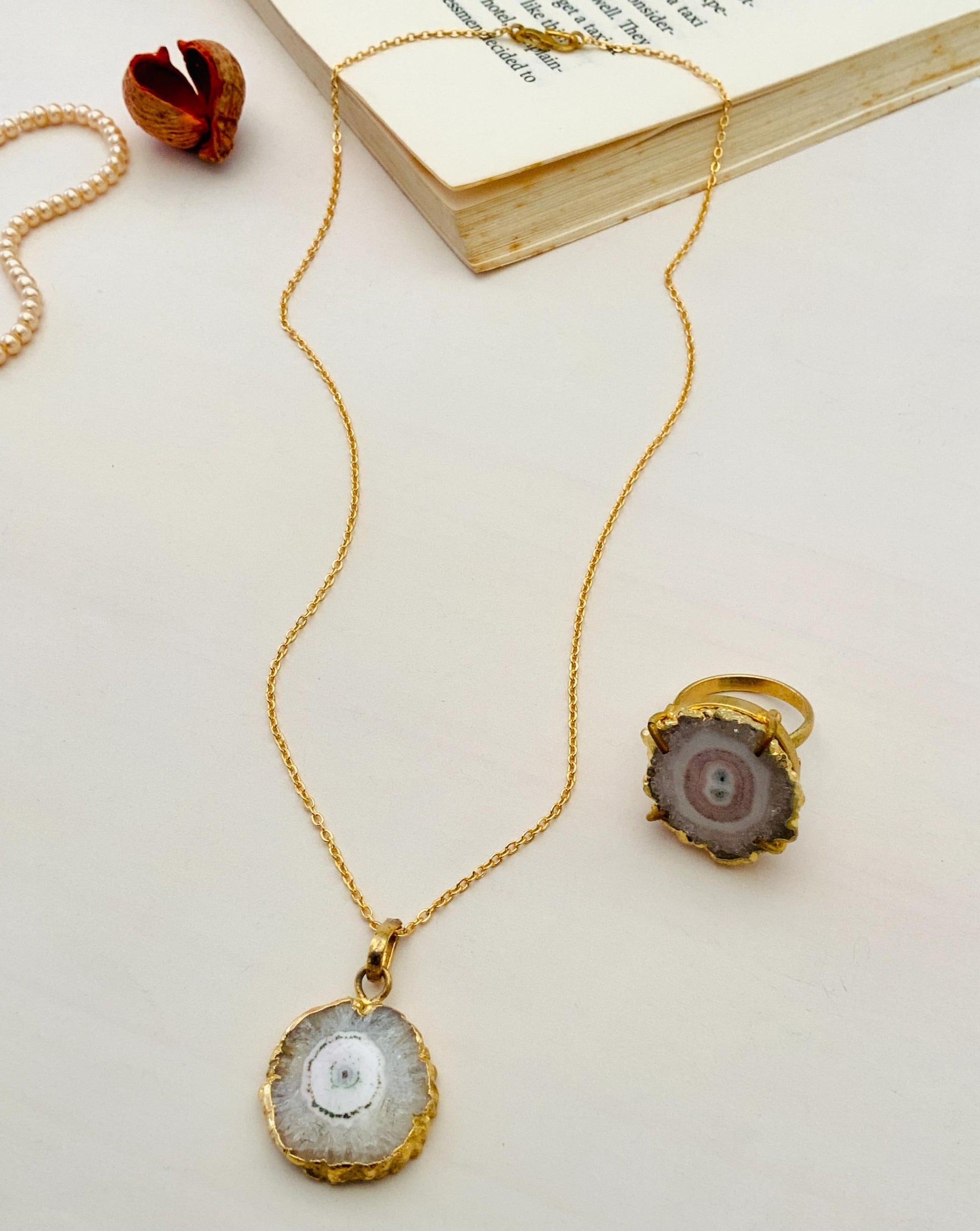 Druzy Stone Pendant Chain 
