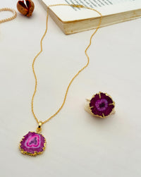 Thumbnail for Aishi Ghosh Druzy Stone Design Pendant & Chain - Abdesignsjewellery