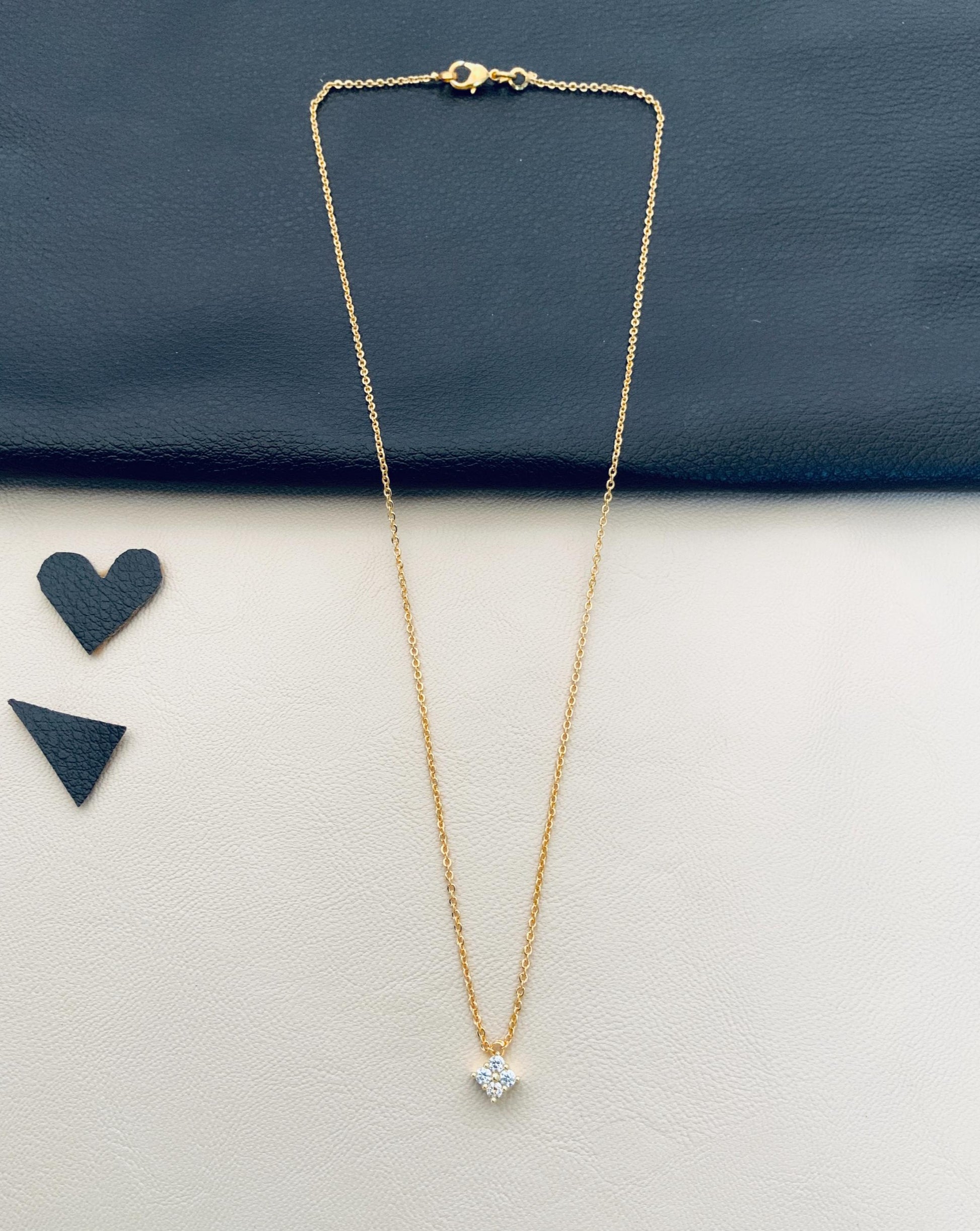 Minimal Gold Plated Pendant Chain - Abdesignsjewellery