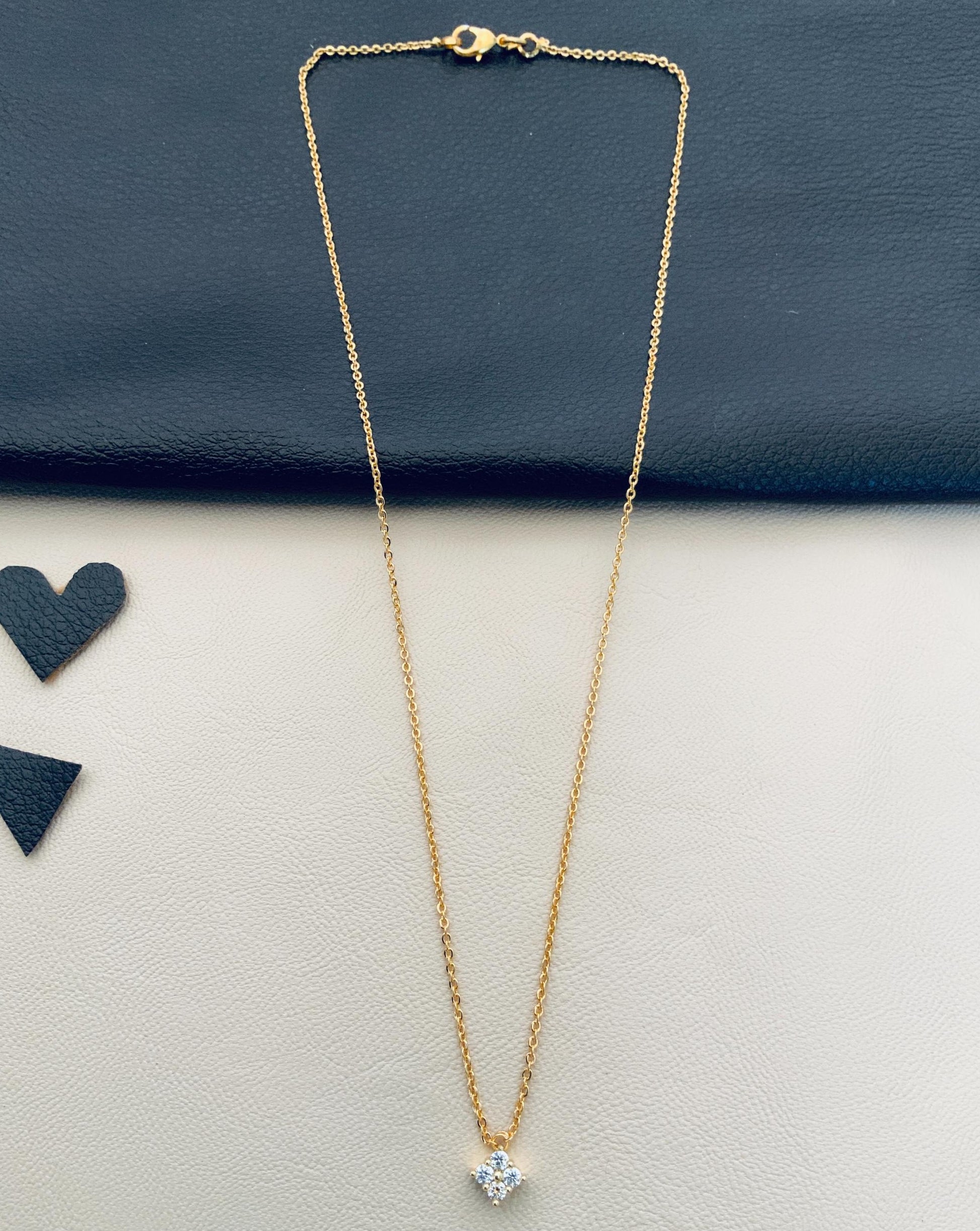 Minimal Gold Plated Pendant Chain - Abdesignsjewellery
