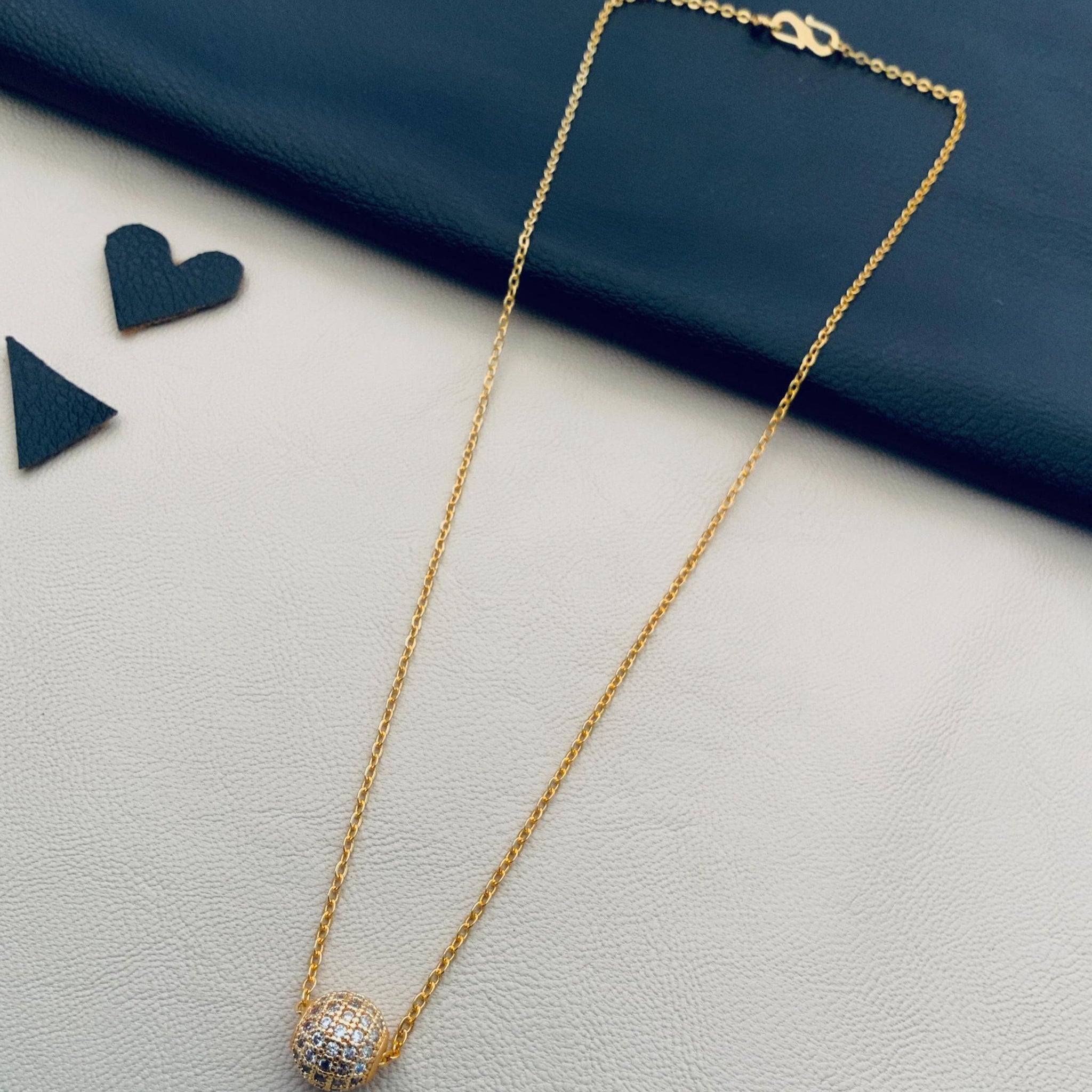 Dailywear Round Golden Ball Necklace - Abdesignsjewellery