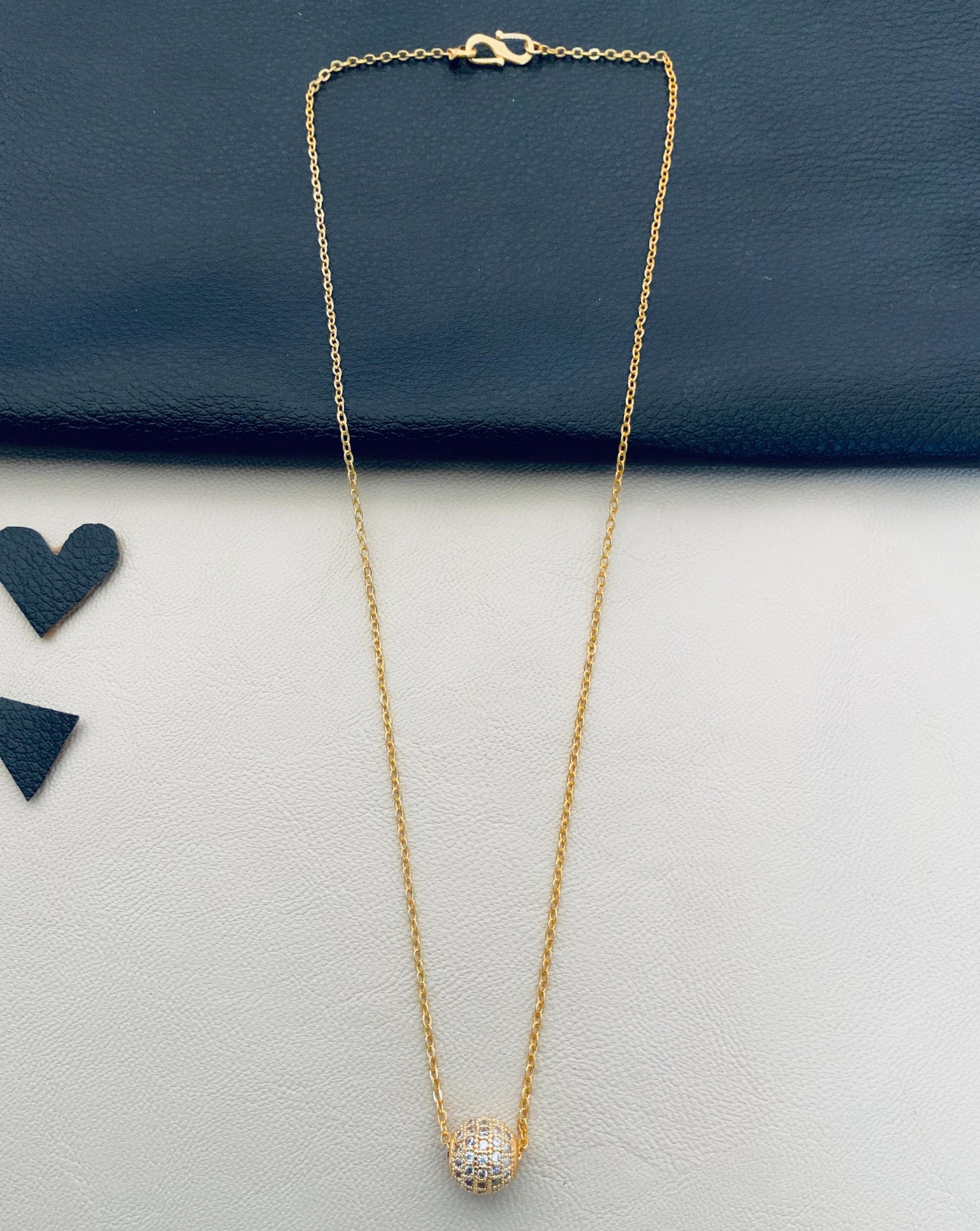 Dailywear Round Golden Ball Necklace - Abdesignsjewellery