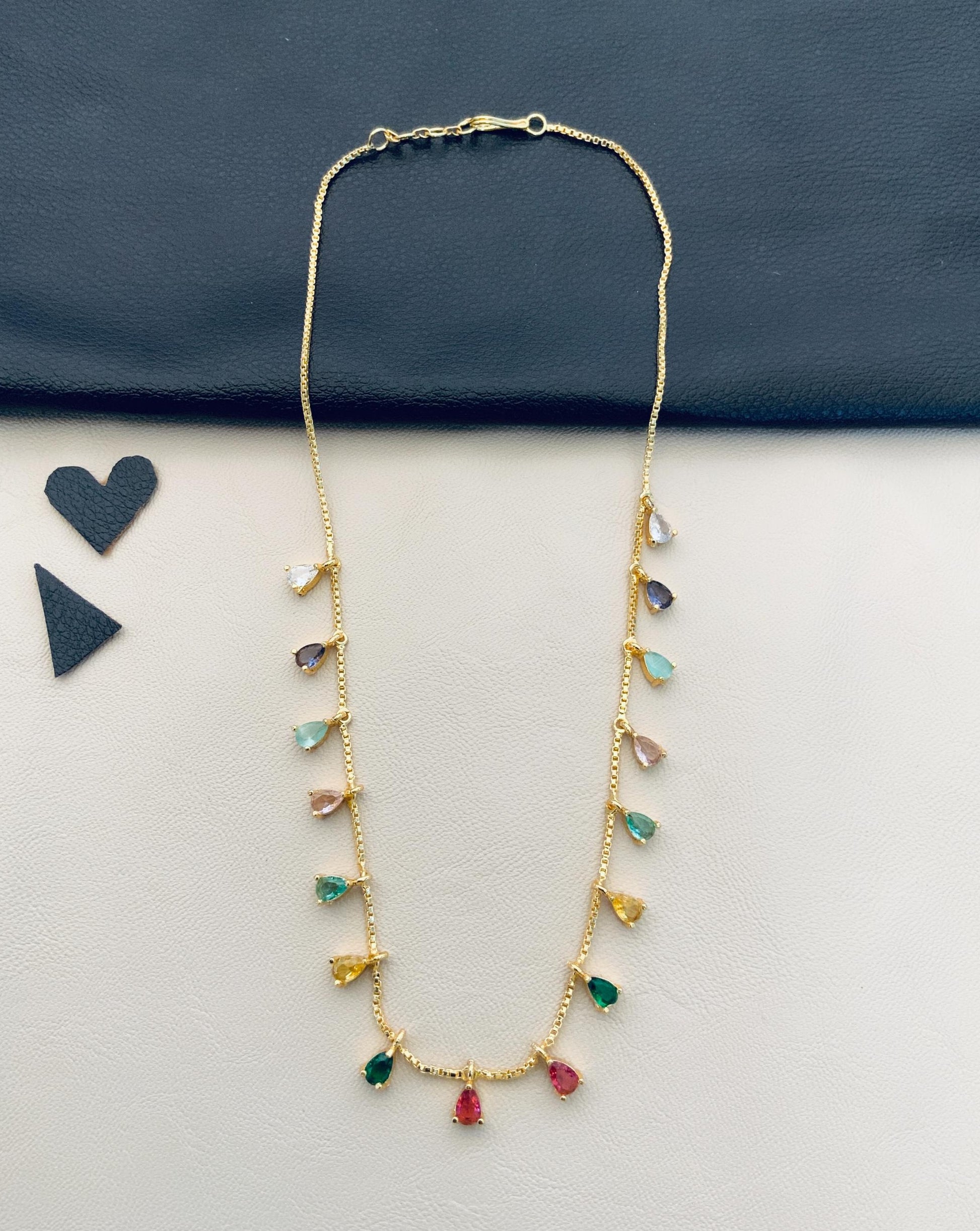 Dishani Guha Multicolour Drops Dailywear Neckpiece - Abdesignsjewellery