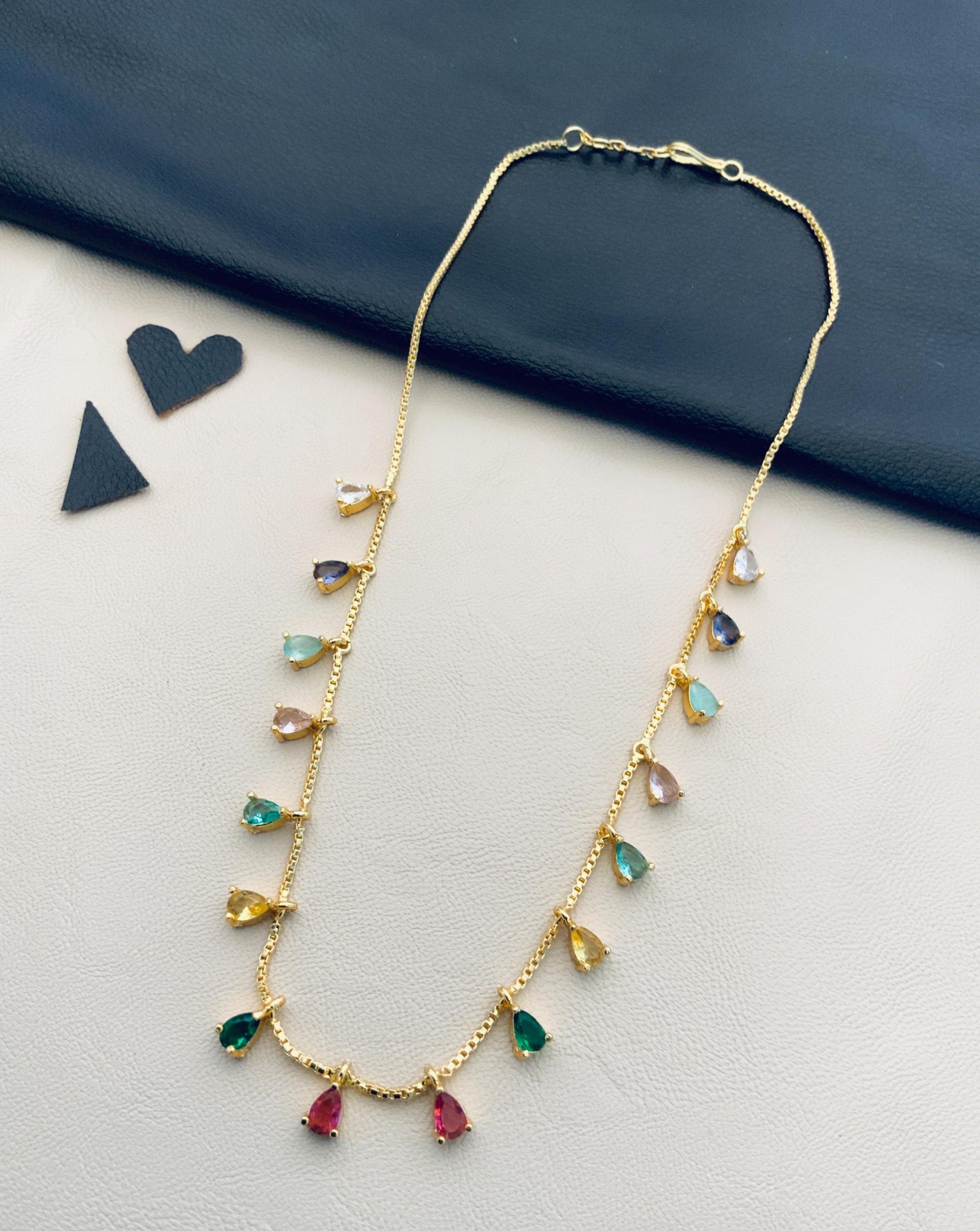 Dishani Guha Multicolour Drops Dailywear Neckpiece - Abdesignsjewellery