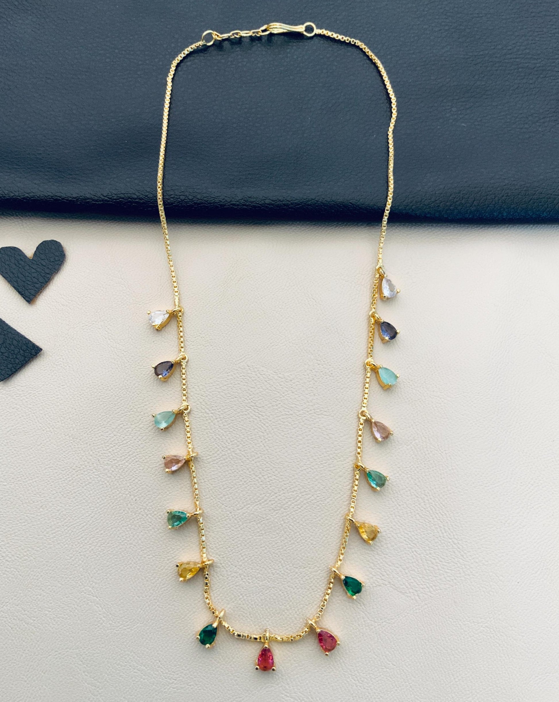 Dishani Guha Multicolour Drops Dailywear Neckpiece - Abdesignsjewellery