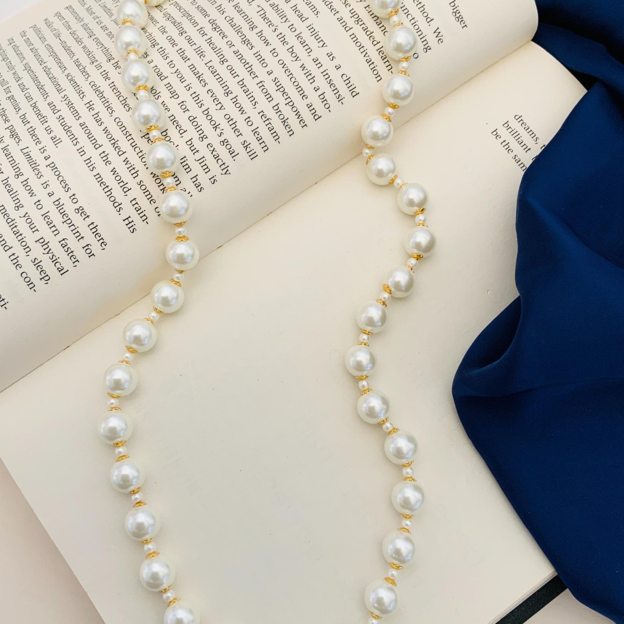 Statement White Pearl Single Strand Mala – Abdesignsjewellery