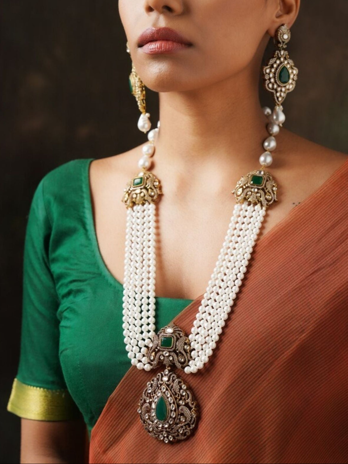 Sabyasachi Inspired Victorian Peacock Pearl Necklace