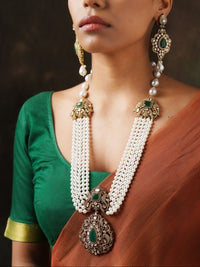 Thumbnail for Sabyasachi Inspired Victorian Peacock Pearl Necklace
