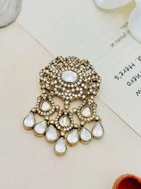 Thumbnail for Wedding Premium Gold Plated Polki Men Brooch Pin