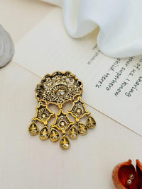 Thumbnail for Wedding Premium Gold Plated Polki Men Brooch Pin