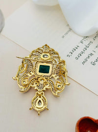 Thumbnail for Contemporary Gold Plated Polki American Peacock Men Brooch Pin