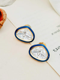 Thumbnail for Simple Gold Uncut Polki Diamond Stud Earrings