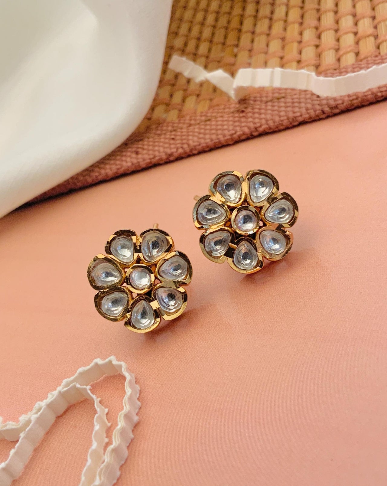 Polki Diamond Stud Earring