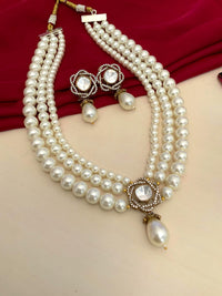 Thumbnail for High Quality Gold Plated Pearl Necklace Set