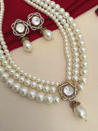 Thumbnail for High Quality Gold Plated Pearl Necklace Set