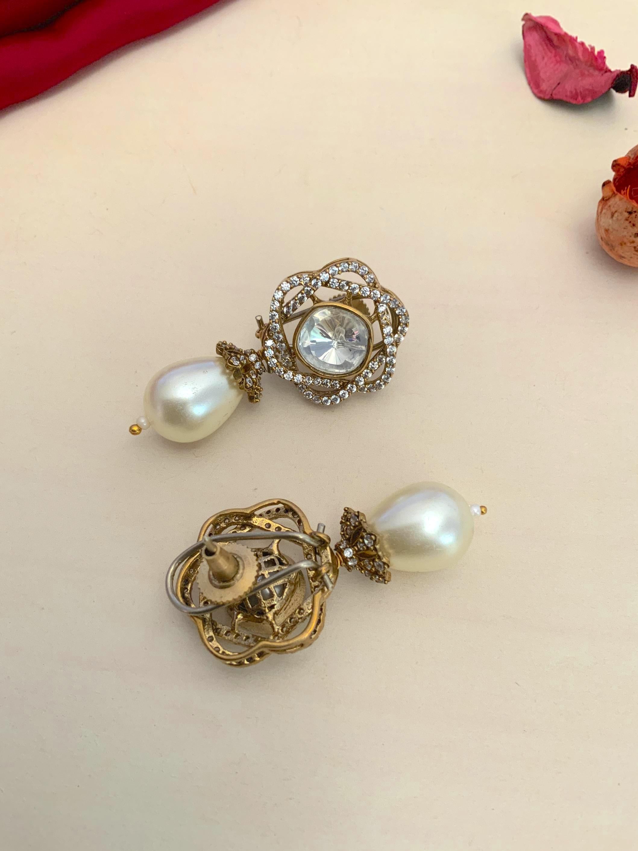 High Quality Gold Plated Pearl Necklace Set